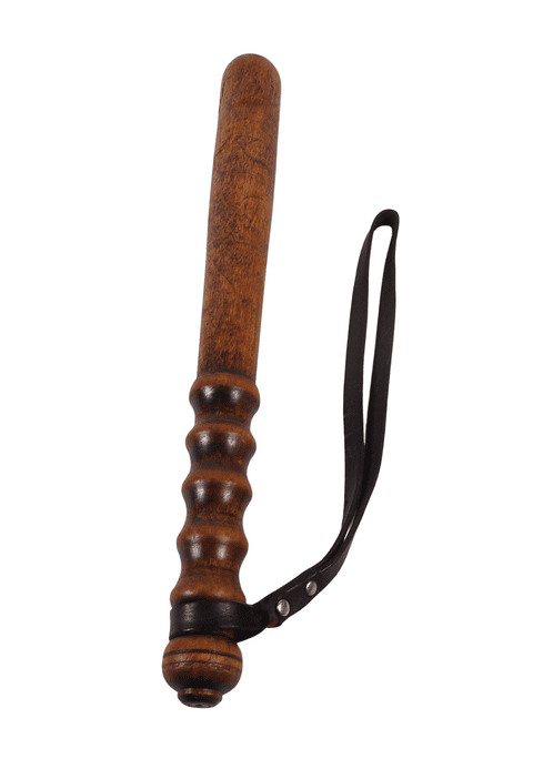 Antique Hardwood 16" Police Truncheon WW1 Era Circa 1910- 1920s Leather Wrist Strap Hiatt Type