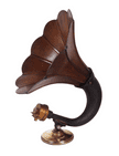 Antique Home Music Wooden Horn Loud Speaker c/w Lissen Prov Patent Driver Not Tested 1920-1930s