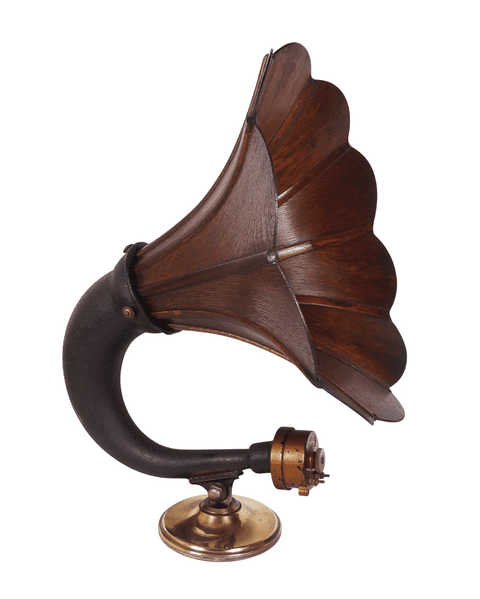 Antique Home Music Wooden Horn Loud Speaker c/w Lissen Prov Patent Driver Not Tested 1920-1930s