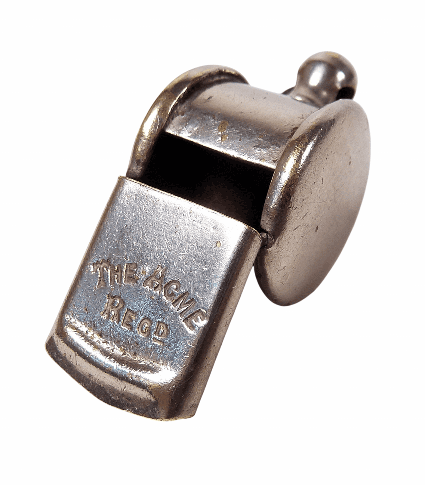 Antique Hudson Acme Regd Thunderer Bubble Top Whistle 1894-23 Escargot Type Plain Smooth End Caps