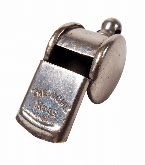 Antique Hudson Acme Regd Thunderer Bubble Top Whistle 1894-23 Escargot Type Plain Smooth End Caps