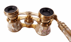Antique Iris of Paris Opera Theatre Glasses Mother of Pearl & Brass Circa 1910s Telescopic Handle