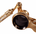 Antique Iris of Paris Opera Theatre Glasses Mother of Pearl & Brass Circa 1910s Telescopic Handle