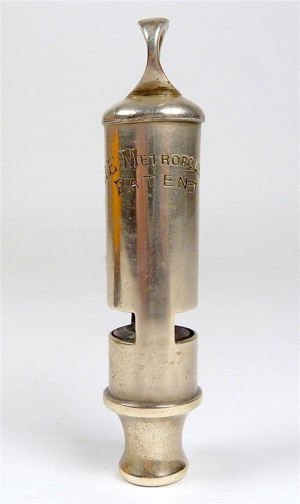 Antique J Hudson & Co Birmingham The Metropolitan Patent Police Whistle GSW 1907 Military