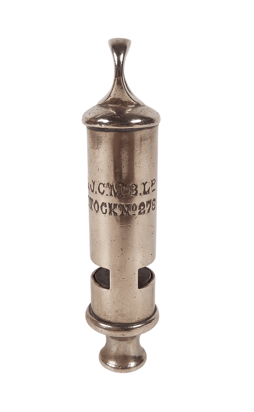 Antique J Hudson LJCMB Ltd Midland Bank BSA Inspection Mark Metropolitan Police Whistle GSW 1884