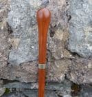 Antique Jonathan Howell Malacca Walking Stick Cane Hallmarked Silver Collar JH London 1922