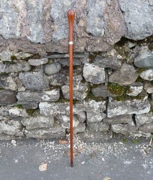 Antique Jonathan Howell Malacca Walking Stick Cane Hallmarked Silver Collar JH London 1922