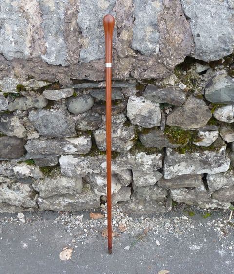 Antique Jonathan Howell Malacca Walking Stick Cane Hallmarked Silver Collar JH London 1922