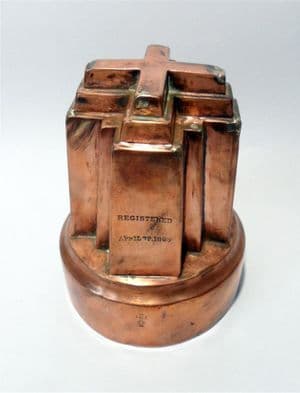 Antique Kitchen Benham & Froud London Copper Alexandra Cross Jelly Mould Mold April 1863 Reg Stamped
