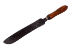 Antique Kitchen Utensil Carved Peacock Wood Handled Bread Steel Knife 1880s Bird Feather Victorian