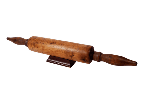 Antique Kitchen Utensil Tool Wooden Wood Turned 18" Rolling Pin Pastry Baton 1900s Shaped Handles