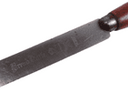 Antique Kitchen Utensil Wood Handled Bread Knife in Original Red Paint Sheffield Stainless Steel