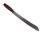 Antique Kitchen Utensil Wood Handled Bread Knife in Original Red Paint Sheffield Stainless Steel