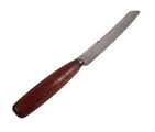 Antique Kitchen Utensil Wood Handled Bread Knife in Original Red Paint Sheffield Stainless Steel