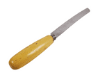 Antique Kitchen Utensil Wood Handled Bread Knife in Original Yellow Paint Sheffield Stainless Steel