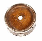 Antique Kitchen Victorian Oak & EPNS Electro Plated Nickel Silver Butter Dish c/w Ceramic Liner