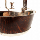 Antique Kitchen Victorian Oak & EPNS Electro Plated Nickel Silver Butter Dish c/w Ceramic Liner