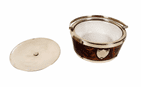 Antique Kitchen Victorian Oak & EPNS Electro Plated Nickel Silver Butter Dish c/w Ceramic Liner
