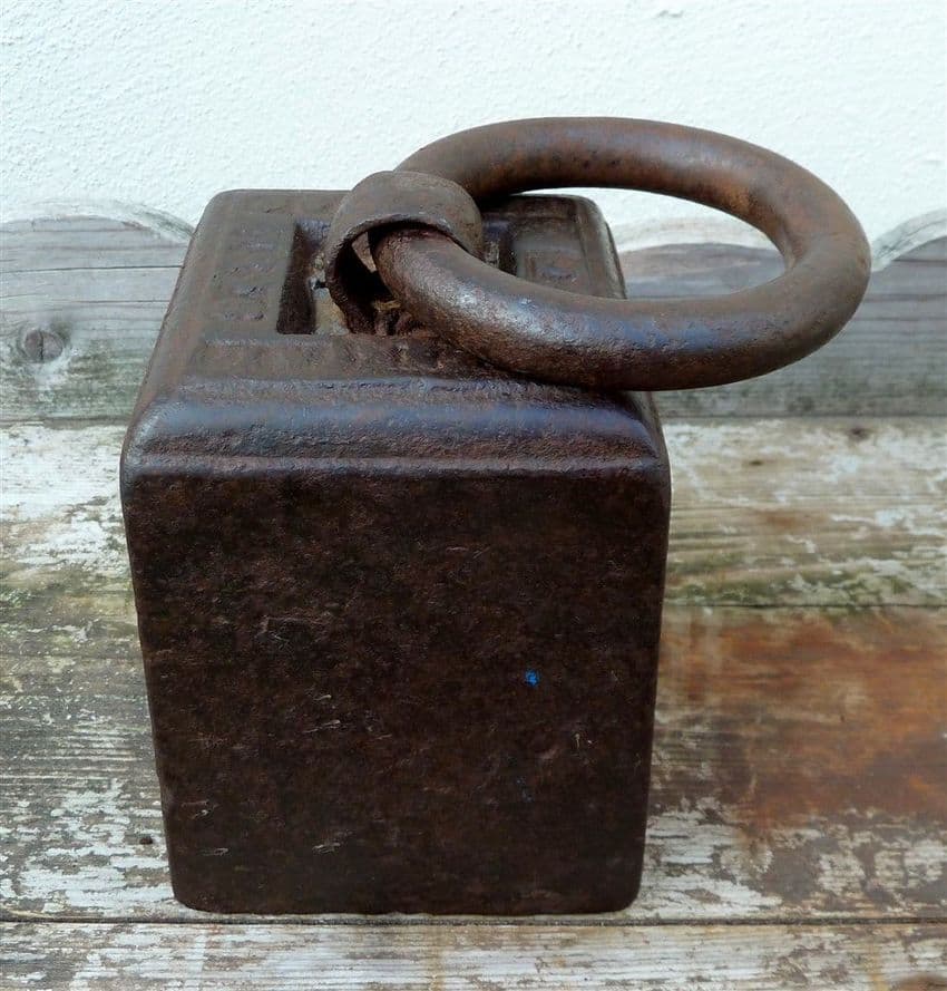 Antique Kitchen Victorian Shop Cast Iron Ring Top Weight 28lb Standard Imperial 1826 Door Stop