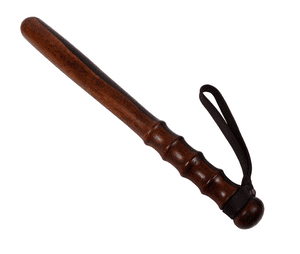Antique Lignum Vitae 15.5" Police Truncheon WW1 Era Circa 1910- 1920s Leather Wrist Strap