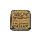 Antique Medical Phensic Ltd 420 Chester Rd Manchester Tiny Sample Tablet Tin c1930 Chemist Asprin