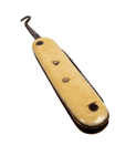 Antique Mini Folding Folder Pocket Pen Knife Button Hook Celluloid Scales Brass Steel