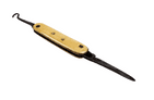 Antique Mini Folding Folder Pocket Pen Knife Button Hook Celluloid Scales Brass Steel