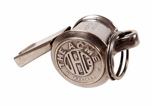 Antique Pro Patent 214519/24 Hudson Acme Thunderer Whistle 1924-30 Escargot Type Early Example Crest