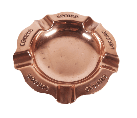 Antique Pub Bar Advertising Bovril Medical Agency Limited London Copper Cigarette Cigar Ash Tray