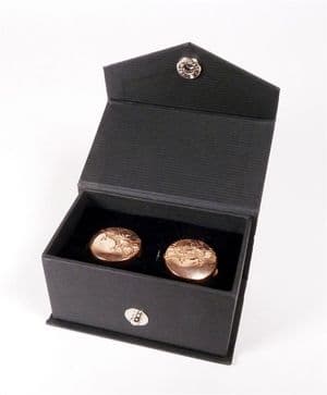 Antique Rose Gold Faced Cutler Perfect Action Solitaire Cufflinks Cuff Links Bachelor Buttons