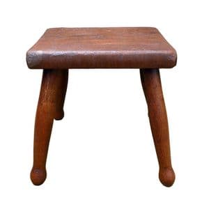 Antique Rustic Primitive Small Milking Stool Circa 1880s Farmhouse Cottage Plant Stand