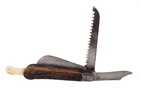 Antique S-B 1883 Horticultural Gardening Pruning Budding Grafting Pocket Knife Stag Scales Saw