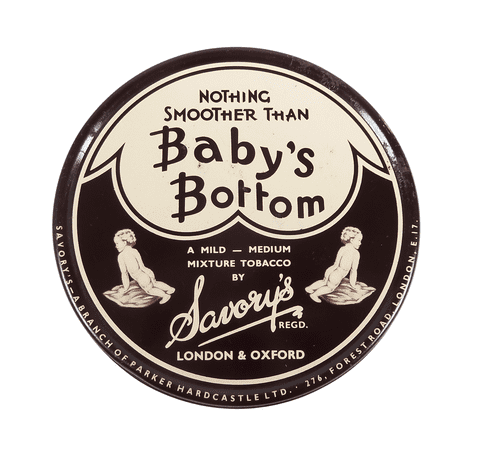 Antique Savorys London Oxford 'Baby's Bottom' Smoking Mixture Tobacco Tin 1920/30s c/w Contents