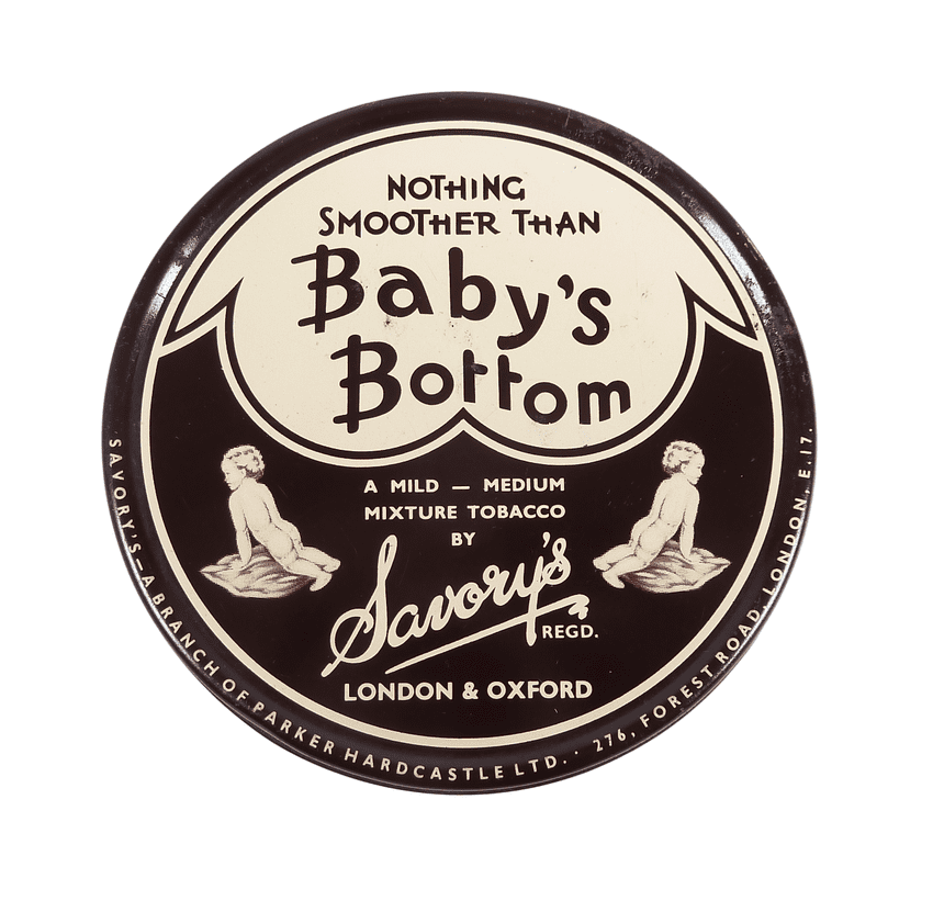 Antique Savorys London Oxford 'Baby's Bottom' Smoking Mixture Tobacco Tin 1920/30s c/w Contents
