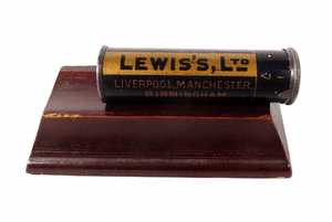 Antique Sewing Jahncke's Mitrailleuse Patent Lewis's Ltd A Parr & Sons Blue Needle Tin Case Holder