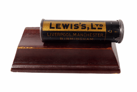 Antique Sewing Jahncke's Mitrailleuse Patent Lewis's Ltd A Parr & Sons Blue Needle Tin Case Holder