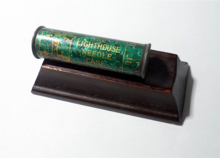 Antique Sewing Jahncke's Mitrailleuse Patent Morris & Yeoman Redditch Lighthouse Needle Tin Case