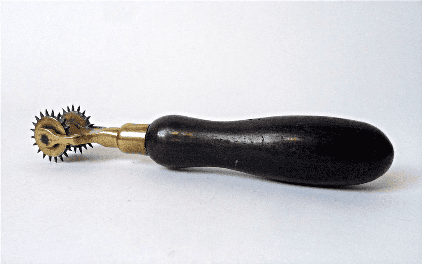 Antique Sewing Leather Work Marking Tool Richardson's Double Stitch Marker Pricking Wheel Rosewood