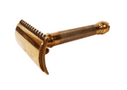 Antique Shaving Boxed Gillette Gold Tone 3 Piece Open Comb Safety Razor USA Standard DE Blade 1920s