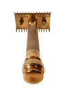 Antique Shaving Boxed Gillette Gold Tone 3 Piece Open Comb Safety Razor USA Standard DE Blade 1920s