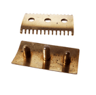 Antique Shaving Boxed Gillette Gold Tone 3 Piece Open Comb Safety Razor USA Standard DE Blade 1920s
