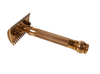 Antique Shaving Boxed Gillette Gold Tone 3 Piece Open Comb Safety Razor USA Standard DE Blade 1920s