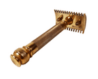 Antique Shaving Boxed Gillette Gold Tone 3 Piece Open Comb Safety Razor USA Standard DE Blade 1920s