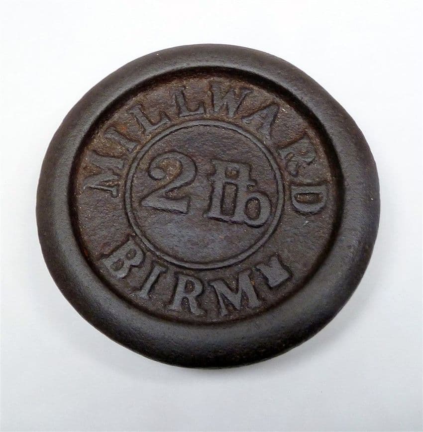 Antique Shop Cast Iron Millward Birmingham Nesting Weight 2lb Pound Verification Mark Sunderland