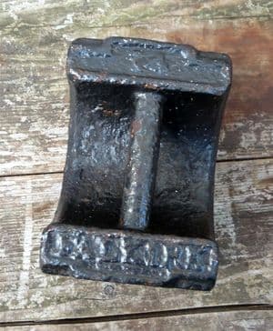 Antique Shop Trade Falkirk Cast Iron Bar Weight 14lb 14 Pounds Verification Mark Kirkcudbright