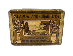 Antique Smoking CWS Manchester London Newcastle Meadlowland Cigarette Tobacco Tin 1930s Pictorial