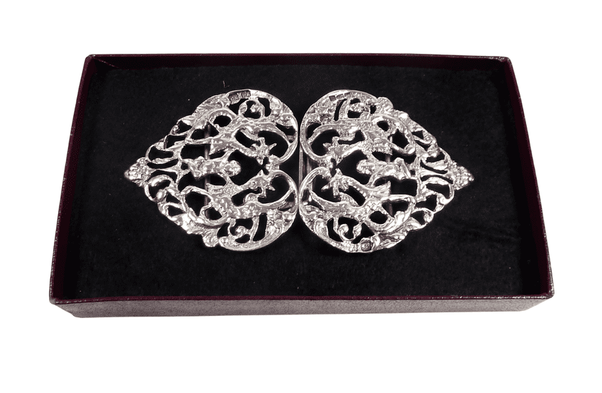 Antique Sterling  Silver Nurses Belt Buckle Chester 1891 Cornelius Saunders & Frank Shepherd CS FS