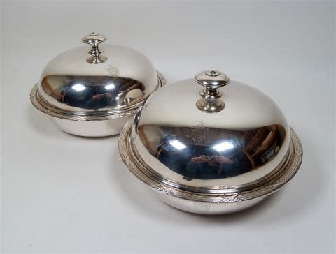 Antique The United Travellers Club Piccadilly London Martin Hall Silver Plate Serving Dishes 1911-13