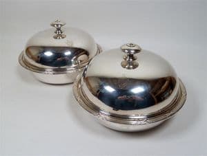 Antique The United Travellers Club Piccadilly London Martin Hall Silver Plate Serving Dishes 1911-13