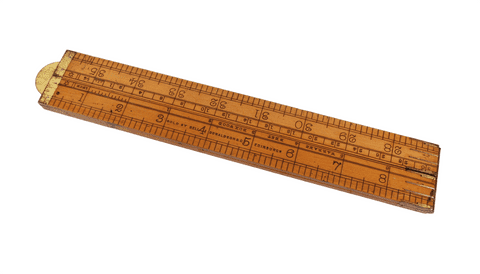 Antique Tool 4 Fold Boxwood Brass Rule Ruler Rabone & Sons Birmingham 36" Bell Donaldson Edinburgh